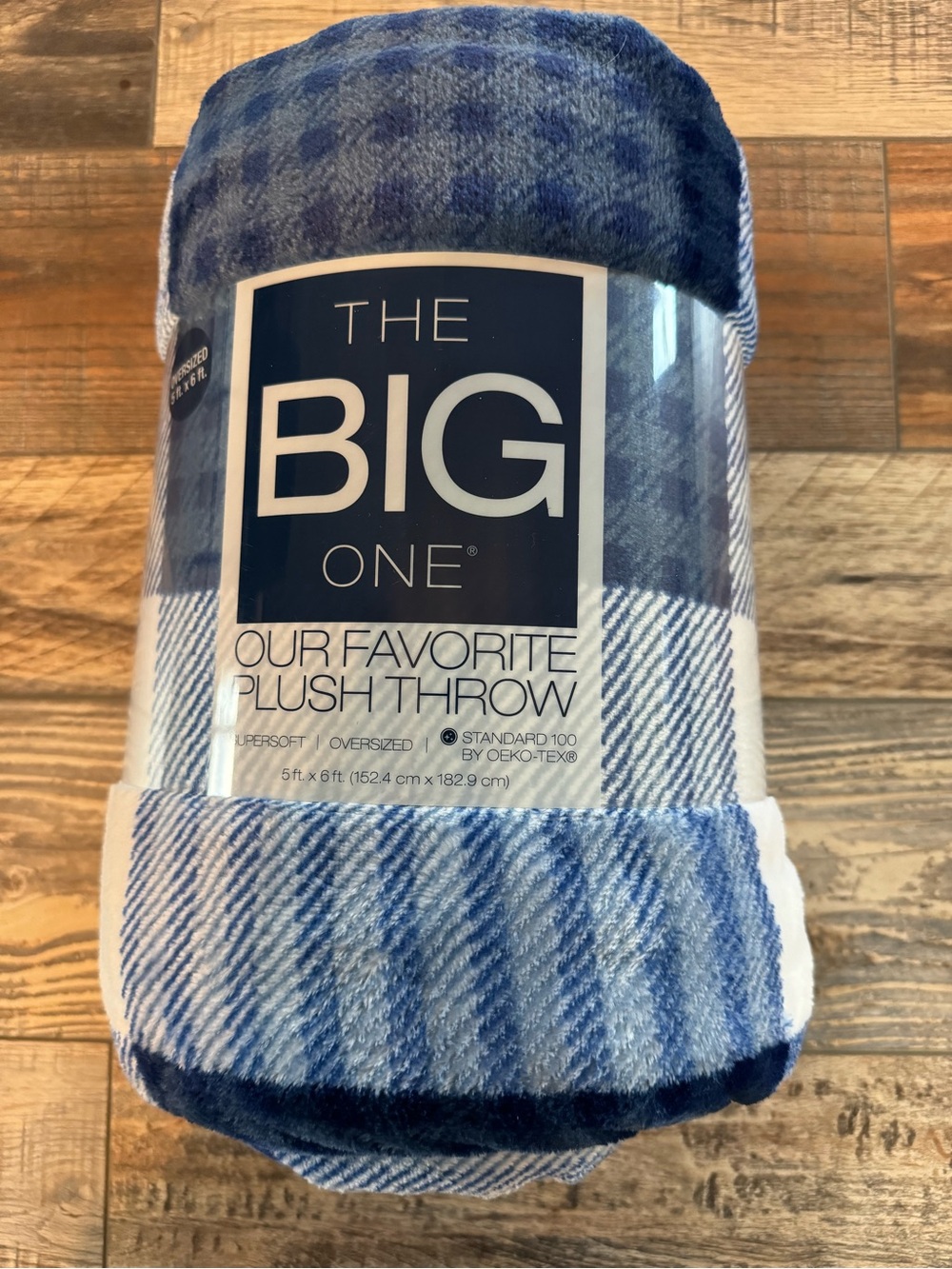 The Big One Plush Throw - Blue Plaid